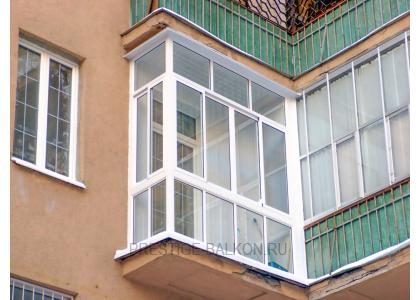 Французское остекление балкона алюминиевыми окнами от пола до потолка в Королеве