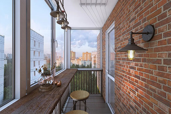 Настенное освещение лоджии в Королеве