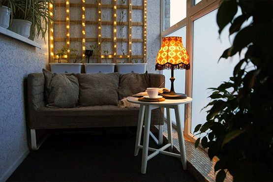 Настольное освещение лоджии в Королеве